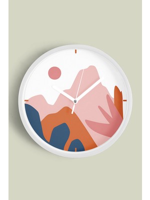 JHAAR Modern Tasarım Duvar Saati - 25cm - Önü Camlı Beyaz Kasa