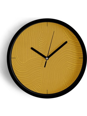 JHAAR Soyut Alçı Görünümlü Modern Duvar Saati - 25CM - Önü Camlı Siyah Kasa - Sessiz Mekanizma