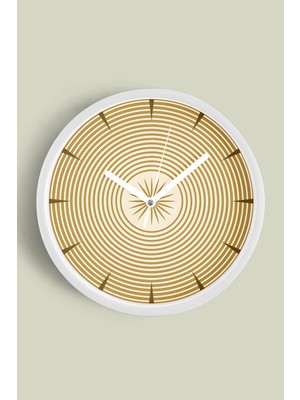 JHAAR Soyut - Geometrik Temalı Modern Duvar Saati - 25CM - Önü Camlı Beyaz Kasa - Sessiz Mekanizma