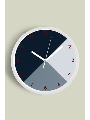 JHAAR Soyut - Geometrik Temalı Modern Duvar Saati - 25CM - Önü Camlı Beyaz Kasa - Sessiz Mekanizma