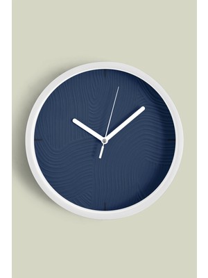 JHAAR Soyut Alçı Görünümlü Modern Duvar Saati - 25CM - Önü Camlı Beyaz Kasa - Sessiz Mekanizma