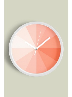 JHAAR Soyut Geometrik Temalı Modern Duvar Saati - 25cm - Önü Camlı Beyaz Kasa