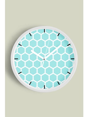 JHAAR Modern Tasarım Duvar Saati - 25CM - Önü Camlı Beyaz Kasa - Sessiz Mekanizma