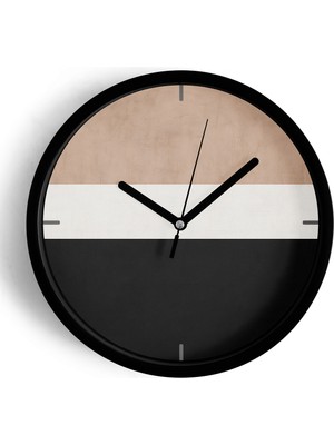 JHAAR Klasik Modern Tasarım Duvar Saati - 25cm - Önü Camlı Siyah Kasa