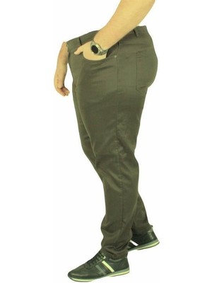Starbattal Büyük Beden Klasik Pantolon 11917 Haki Erkek Rahat Kalıp Pamuk - Elastan Kumaş