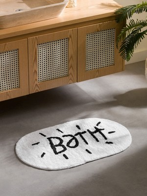 Lc Waikiki Yeni Sezon Yazı Nakışlı Banyo Paspası 50X80 cm