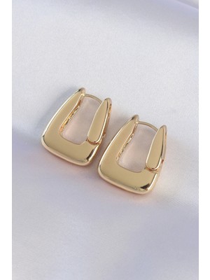 Shopwe Pirinç Gold Renk Kalın Küpe