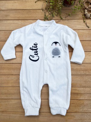 Nayinom Mammaso Kadife Patikli Bebek Tulum Kışlık Mevsimlik Penguen