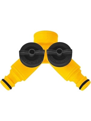 Leaf Shop 2 Çıkışlı Musluk Bağlantı Adaptörü, Dış Mekan Koşullarına Dayanıklı, Aynı Anda Iki Hortumu Bağlama, Bahçe Sulama, Çim ve Bitki Bakımı, Araç Yıkama, Dış Mekan Temizlik Işleri