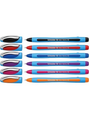 Leaf Shop Slider Memo Xb, Tükenmez Kalem, 6'lı Set, Canlı Renkler