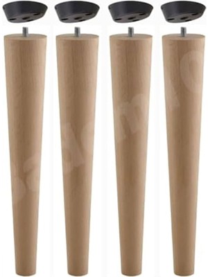 Leaf Shop 4 Adet Ahşap Mobilya Ayağı 50 cm Dereceli Aparatlı Sehpa Zigon Orta Masa Puf Tabure Ayakları M8