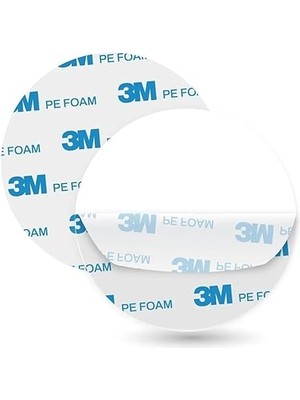 Leaf Shop Magnet 100 Adet 3m Yuvarlak Kesimli Köpüklü Çok Güçlü Çift Traflı Bant 30MM Çap