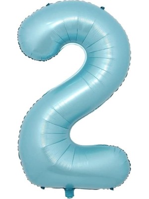 Leaf Shop Balon 2 Rakamı Helyum Balon 76 cm (Mavi)