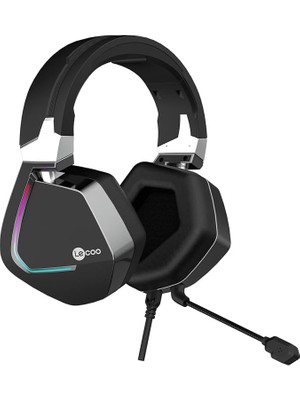 Leaf Shop HT402 Kablolu 3.5mm Jack + USB Kulak Üstü Rgb LED Aydınlatmalı Oyuncu Kulaklığı - Ayarlanabilir Kafa Bandı, Çıkartılabilir Mikrofon, Konforlu Kulak Yastıkları, 1.8m Kablo, Gaming Kulaklık Siyah