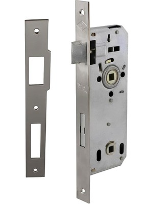 Leaf Shop Wc Kapı Gömme Kilit Banyo Kilidi Oval Köşeli 45 mm Plastik Pvc Ahşap Panel Iç Kapı Uyumlu