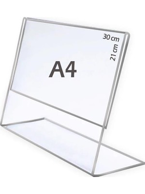 Best Ekran A4 L-Tipi Yatay 30X21CM Şeffaf Föylük Menü Fiyatlık Broşür Etiket Fotoğraflık Albüm Stand Sehpa