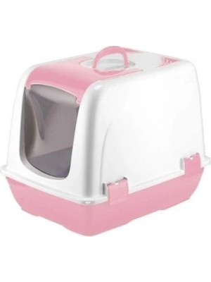 Mikopet Küçük Kapalı Kedi Tuvaleti Pembe