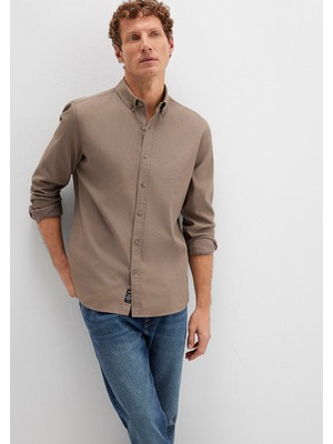 Mavi M Logo Nakışlı Kahverengi Gömlek 0211192-83866