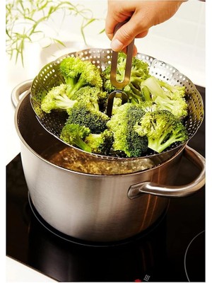 Leaf Shop Pişirme Aparatı, Sebze Haşlama, Metal Buharda Pişirici, Katlanabilen Buharda Pişirme Aleti Sağlıklı Yemek Aparatı