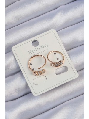 Shopwe Xuping Rose Renk Zirkon Taşlı Su Yolu Küpe