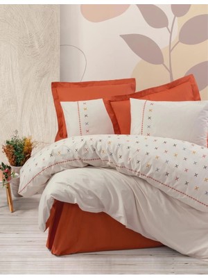 Cotton Box Brode Ranforce Çift Kişilik Nevresim Takımı Joli Kiremit