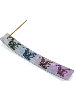 Obsidian Taşı Fil Tasarımlı Kayık Tütsülük