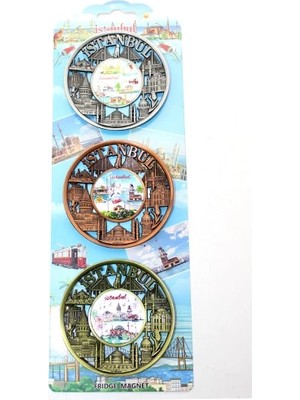 Istanbul Temalı Metal Magnet 3'lü Set Model 2