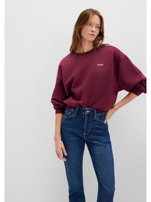 Mavi Mavi Logo Baskılı Bordo Sweatshirt 1S10490-90705