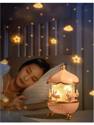 VeraGlobe Buğz Tavşan Atlıkarınca Multifonksiyon Projektör