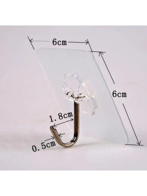 VeraGlobe Buğz Kendınden Yapışkanlı Şeffaf Askı 5 Li Set