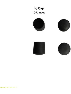 Yuvarlak Profil Dış Tapa 25 mm 4 Adet
