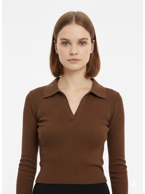 Modaplaza Kadın Uzun Kol Polo Yaka Body 21938