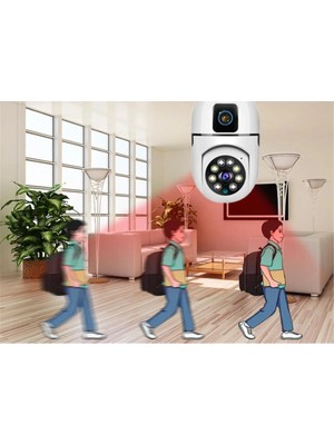 VeraGlobe Buğz Çift Lensli Duy Girişli Kablosuz Ampul Kamera