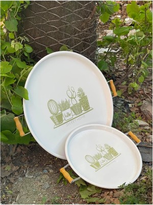 VeraGlobe Buğz Ikili Yuvarlak Sunum Tepsisi Seti