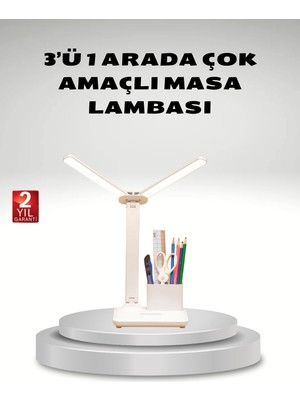 Kısılabilir LED Masa Lambası – Kalemlik ve Telefon Standlı, Göz Yormayan Işık