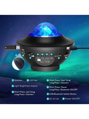 VeraGlobe Buğz Galaxy Cover Multifonksiyon Projektör