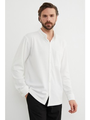 FullaModa Jakarlı Tek Cepli Gömlek