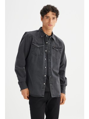 Lee %100 Pamuk Regular Fit Normal Kesim Klasik Yaka Cepli Denim Gömlek