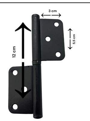 12 cm Siyah Yönsüz Cerman Menteşe