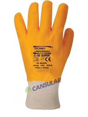 Techno Üniversal C-35 10 No Süper Nitril Tam Kaplı Eldiven