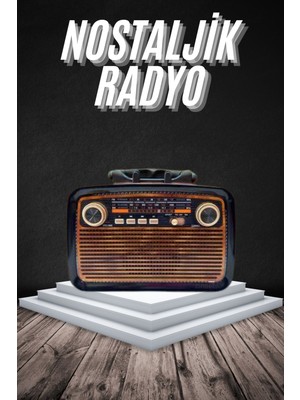 Eskitme Nostalji Tasarımlı Bluetoothlu Nostalji Radyo Ahşap Nostaljik Görünümlü