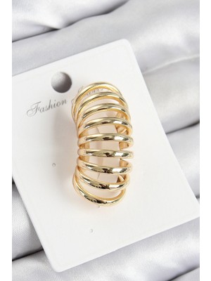 Shopwe Pirinç Yay Model Gold Renk Sağ Kıkırdak Küpe