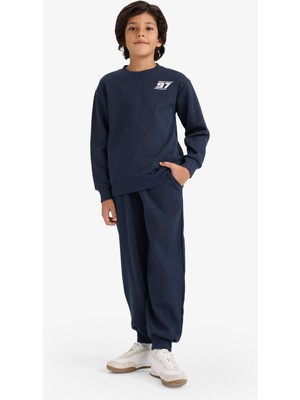 DeFacto 2'li Takım Baskılı Sweatshirt Eşofman Altı Erkek Çocuk G7180A825CW