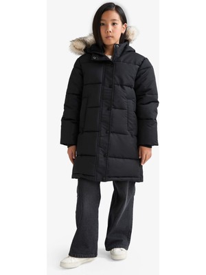 DeFacto Kız Çocuk Kapüşonlu Fermuarlı Parka C8755A825AU