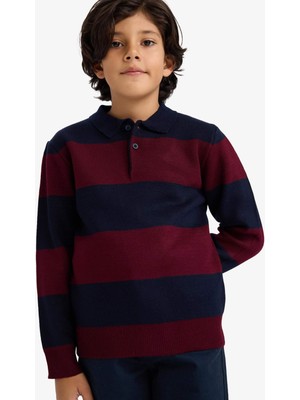 DeFacto Polo Yaka Renk Bloklu Triko Kazak Erkek Çocuk G5339A825WN