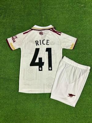 BySportakus Arsenal 2025/26 Yeni Sezon Declan Rice Deplasman Çocuk Forması (Beyaz)
