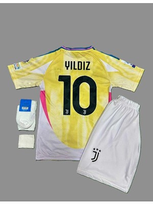 BySportakus Kenan Yıldız 2024-25 Yeni Sezon Juventus Deplasman Çocuk Forması 4'lü Set