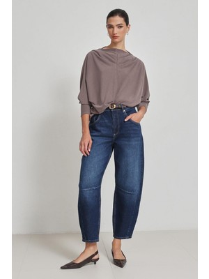 Setre Vizon Büzgü Detaylı Uzun Kollu Bluz