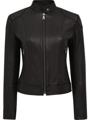 Derimod Prima Kadın Siyah Kısa Deri Ceket 24WGD5245JB