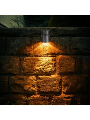 Leaf Shop Geldi Tekli Çağlayan Aplik IP54 Dış Mekan Zita Bahçe Aydınlatma Duvar Apliği + GU10 LED Ampul (Turuncu)